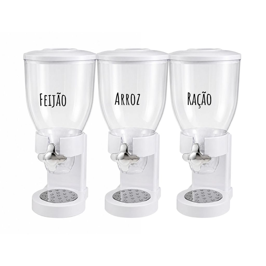 Dispenser Dosador Para Arroz, Feijão, Ração e Grãos 2L - Organização e Praticidade com Personalização